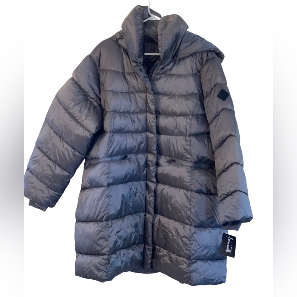 NEW- Steve Madden Plus Size, long puffer jacket / parka detachable hood. Size 3X - Picture 6 of 11